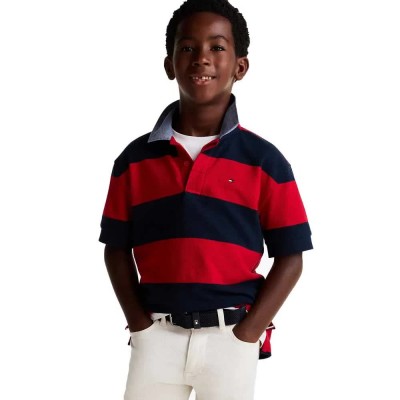 блуза,с,яка,детски,блузи,с,яка,tommy,hilfiger,bold,stripe,short,sleeve,polo,red
