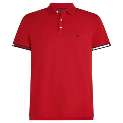 мъжки,блузи,с,яка,tommy,hilfiger,flag,cuff,short,sleeve,polo,red,(medium,red)