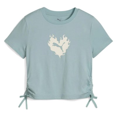 тениска,детски,тениски,puma,flaming,love,short,sleeve,t,shirt,green,blue,(modern,mint)
