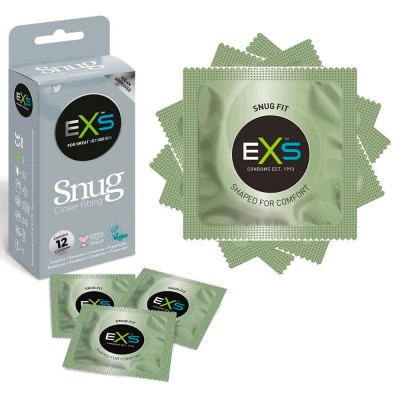 хигиена,тяло,exs,snug,fit,condoms,12,units,transparent,(green)
