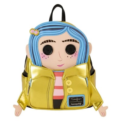 раница,раници,loungefly,coraline,doll,backpack,backpack,yellow