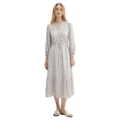 рокля,дамски,поли,и,рокли,tom,tailor,feminine,details,3,4,sleeve,midi,dress,grey