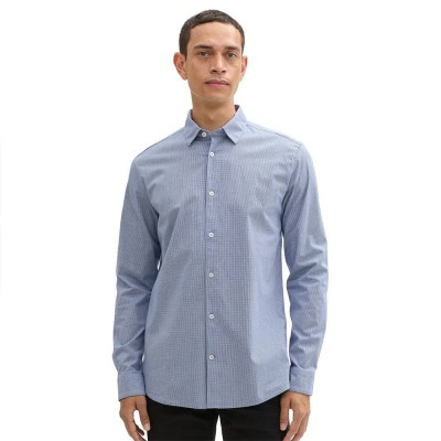 риза,с,дълъг,ръкав,мъжки,ризи,tom,tailor,fitted,stretch,long,sleeve,shirt,blue