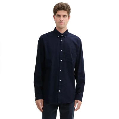 риза,с,дълъг,ръкав,мъжки,ризи,tom,tailor,oxford,long,sleeve,shirt,sky,captain,blue,(blue)