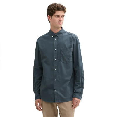 риза,с,дълъг,ръкав,мъжки,ризи,tom,tailor,oxford,long,sleeve,shirt,stormy,blue,(blue)