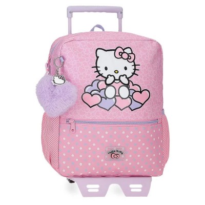чанта,с,колела,куфари,hello,kitty,hearts,&,dot,32cm,trolley,bag,pink