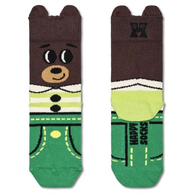 чорапи,детски,чорапи,happy,socks,bear,crew,socks,green,brown,(brown)