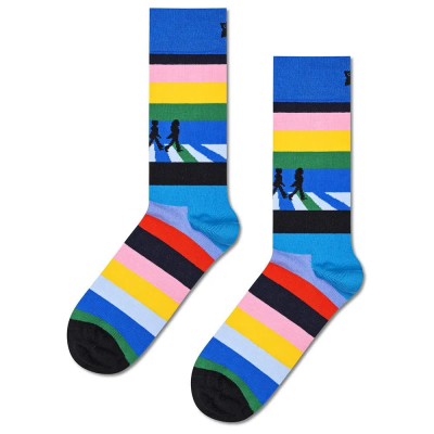 чорапи,мъжки,чорапи,happy,socks,beatles,legend,crossing,crew,socks,blue,(blue)