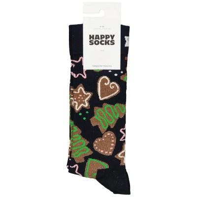чорапи,мъжки,чорапи,happy,socks,gingerbread,cookies,crew,socks,black,(navy)