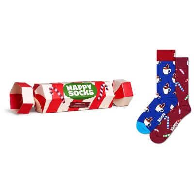 чорапи,мъжки,чорапи,happy,socks,holiday,striped,cracker,gift,set,crew,socks,2,pairs,red,blue,(dark,red)