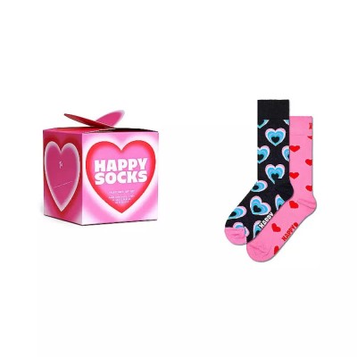 чорапи,мъжки,чорапи,happy,socks,valentine’s,gift,set,crew,socks,2,pairs,black,pink,(pink)