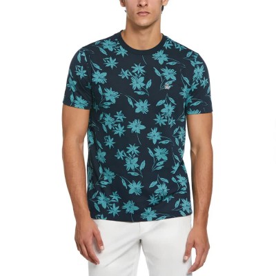 тениска,мъжки,тениски,original,penguin,aop,floral,short,sleeve,t,shirt,blue