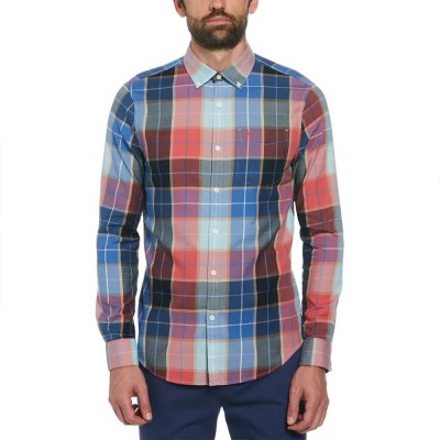 риза,с,дълъг,ръкав,мъжки,ризи,original,penguin,blend,stretch,plaid,long,sleeve,shirt,multicolor