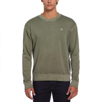 блуза,мъжки,пуловери,original,penguin,garment,dyed,loop,back,terry,sweatshirt,dusty,olive,(green)
