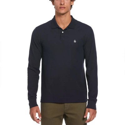 мъжки,блузи,с,яка,original,penguin,organic,pique,raised,ottoman,long,sleeve,polo,blue
