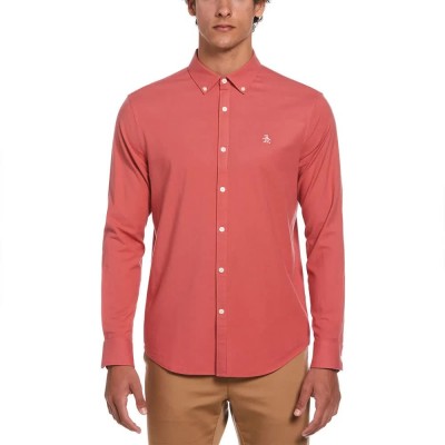 риза,с,дълъг,ръкав,мъжки,ризи,original,penguin,oxford,stretch,no,pocket,long,sleeve,shirt,pink,(mineral,red)
