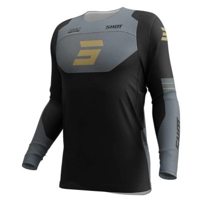 блуза,с,дълъг,ръкав,мъжки,тениски,дамски,тениски,shot,contact,shield,long,sleeve,jersey,black,(gold)