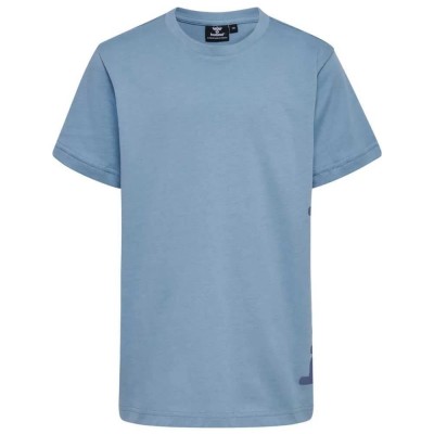 тениска,детски,тениски,hummel,print,short,sleeve,t,shirt,faded,denim,(blue)