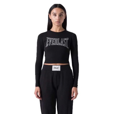 тениска,дамски,тениски,everlast,logo,long,sleeve,t,shirt,black,(black)