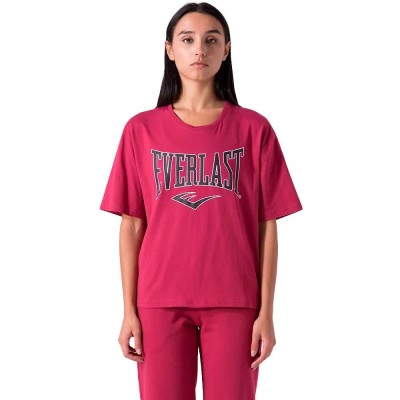 тениска,дамски,тениски,everlast,oversize,logo,short,sleeve,t,shirt,pink,(amaranth)