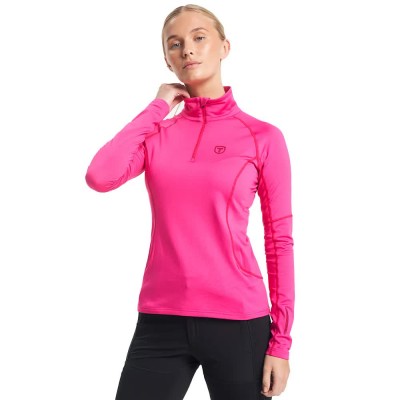 блуза,дамски,пуловери,дамски,плетени,дрехи,tenson,txlite,half,zip,sweater,pink,(fuchsia,purple)