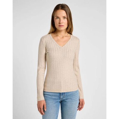 тениска,дамски,тениски,lee,112355821,long,sleeve,t,shirt,beige,(oatmeal)