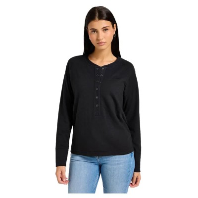 тениска,дамски,тениски,lee,raglan,henley,long,sleeve,t,shirt,black,(unionall,black)