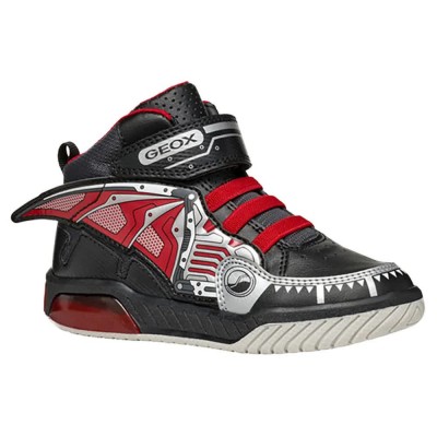маратонки,детски,маратонки,geox,inek,trainers,black,red,(black)