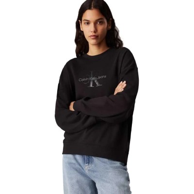 суичър,дамски,блузи,calvin,klein,glossy,monologo,regular,hoodie,black