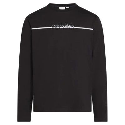 тениска,мъжки,тениски,calvin,klein,split,line,logo,long,sleeve,t,shirt,ck,black,(black)