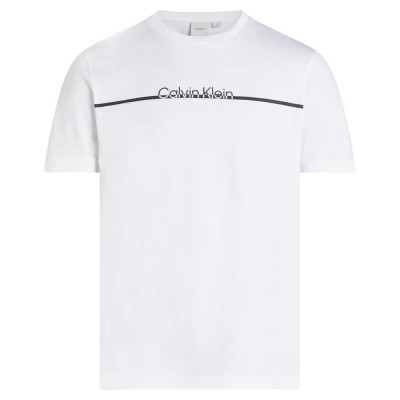 тениска,мъжки,тениски,calvin,klein,split,line,logo,short,sleeve,t,shirt,white