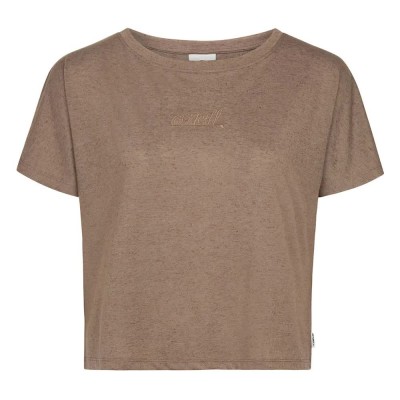 тениска,дамски,тениски,o´neill,essentials,script,drape,short,sleeve,t,shirt,pure,cashmere,(beige,brown)