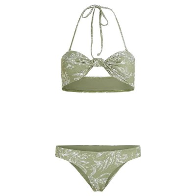 дамски,бански,костюми,o´neill,knot,bandeau,matira,bikini,green,textured,jungle,(green)