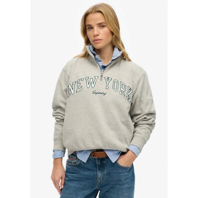 блуза,дамски,блузи,superdry,athletic,essential,applique,half,zip,sweatshirt,grey,(grey,marl)