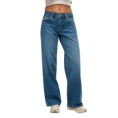 дънки,дамски,панталони,superdry,baggy,jeans,mid,blue,vintage,wash,(blue)