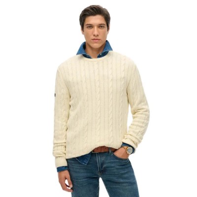 блуза,мъжки,пуловери,superdry,classic,cable,sweater,beige