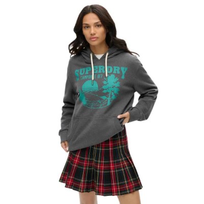 суичър,дамски,блузи,superdry,lo,fi,outdoor,graphic,hoodie,granite,grey,marl,(grey)