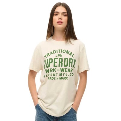 тениска,дамски,тениски,superdry,machined,goods,workwear,short,sleeve,t,shirt,cream,(beige)