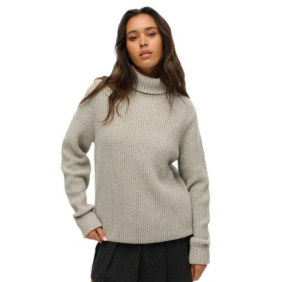 блуза,дамски,пуловери,дамски,плетени,дрехи,superdry,merchant,textured,high,neck,sweater,grey