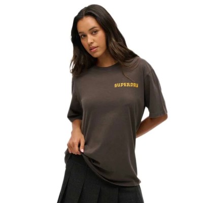 тениска,дамски,тениски,superdry,tattoo,graphic,loose,short,sleeve,t,shirt,vintage,black,(brown)