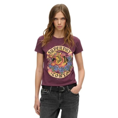 тениска,мъжки,тениски,дамски,тениски,superdry,tattoo,rhinestone,fitted,short,sleeve,t,shirt,purple,(fig,purple)
