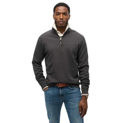 блуза,мъжки,пуловери,superdry,utility,logo,henley,half,zip,sweater,grey