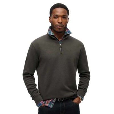 блуза,мъжки,пуловери,superdry,utility,logo,henley,half,zip,sweater,washed,black,(grey)