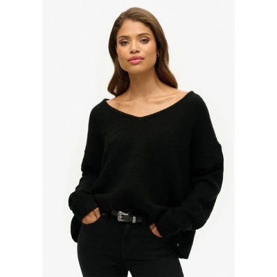 блуза,дамски,пуловери,дамски,плетени,дрехи,superdry,w6110578a,v,neck,sweater,black,(black)