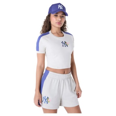 тениска,дамски,тениски,new,era,mlb,floral,crop,new,york,yankees,short,sleeve,t,shirt,white,(light,beige)