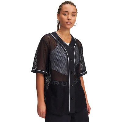 блуза,дамски,блузи,under,armour,baseball,sweatshirt,black,(black,white)