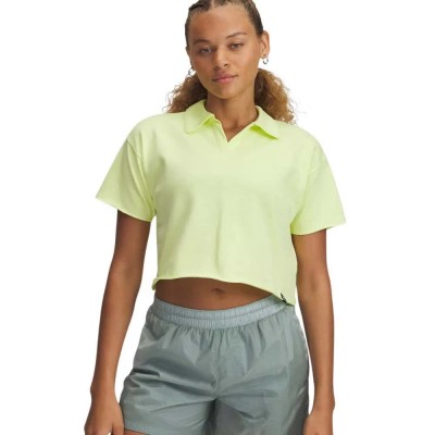 дамски,блузи,с,яка,under,armour,icon,terry,short,sleeve,polo,sonic,yellow,white