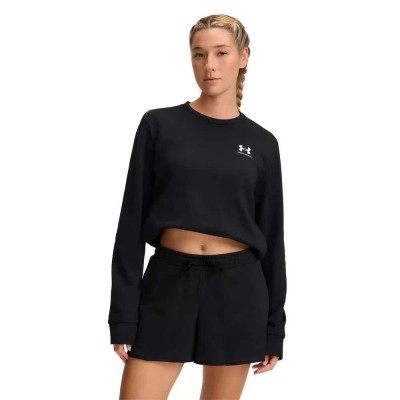 блуза,дамски,блузи,under,armour,rival,terry,sweatshirt,black,white,(black)