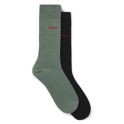 чорапи,мъжки,чорапи,hugo,uni,colors,socks,2,pairs,green,black,(open,green)