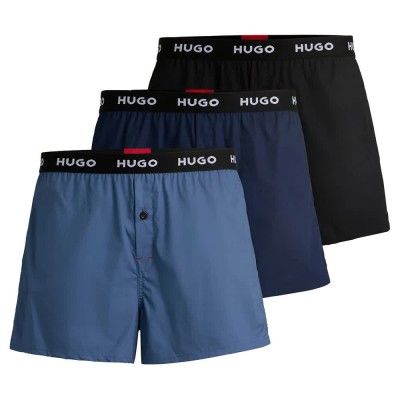 боксерки,мъжко,бельо,hugo,woven,boxers,3,units,blue